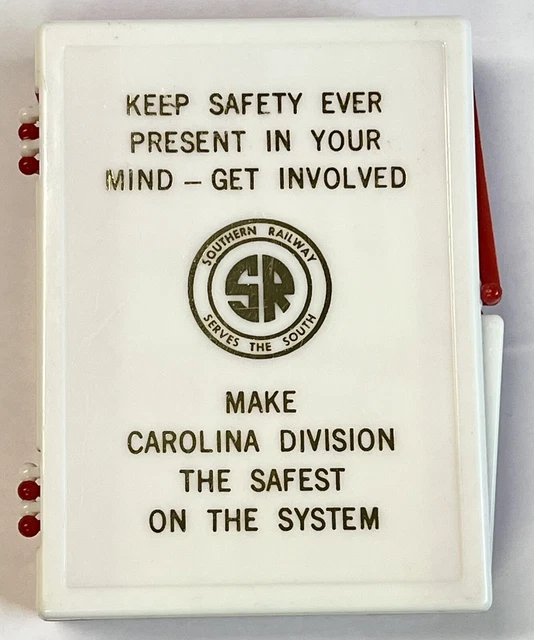 Vintage Southern Railway SR Railroad 4" Plastic Red White First Aid Kit RR FULL