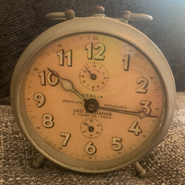 Sveglia Universale Vintage VEGLIA Orologio Meccanica funzionante Pubblicità