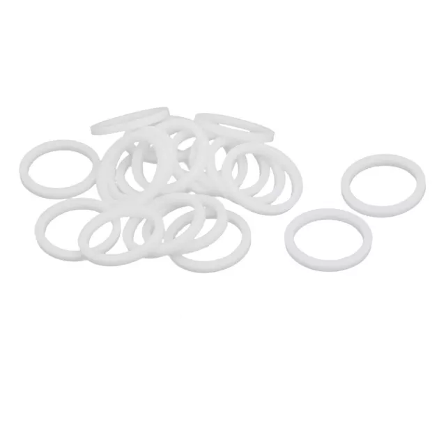 20mmx16mmx2mm Forme ronde PTFE Joint rondelle plate blanc 20Pcs anneau