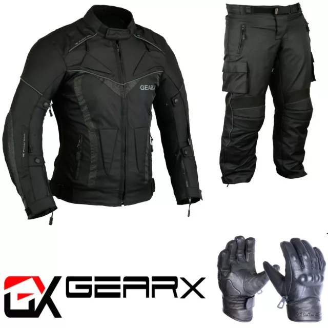 Gants Cuir Moto Protection Suit Veste Moto Pantalon Imperméable