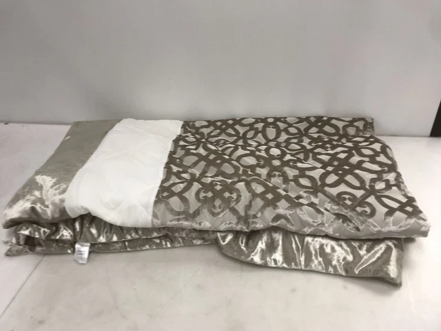 Terciopelo corte en celosía Catherine Lansfield, natural, colcha - 220x230 cm