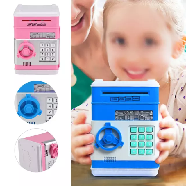 Piggy Bank Safe Money Box Bank Electronic Password Lock ATM Cash Coin Kids Gift