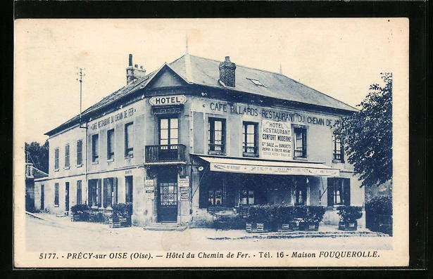 CPA Precy-sur-Oise, Hôtel du Chemin de Fer 1952
