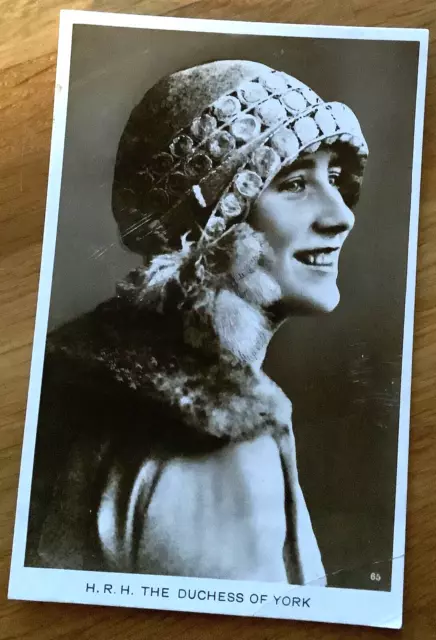 Vintage Real Photo Postcard, H.r.h. The Duchess Of York (Queen Mother) 1928