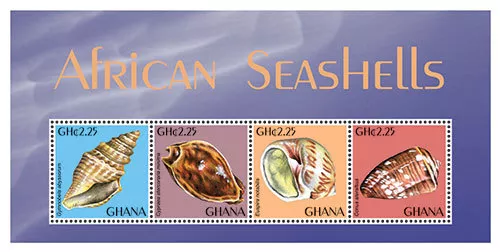 Ghana 2013 - African Sea Shells Stamp - Sheet of 4 stamps - MNH
