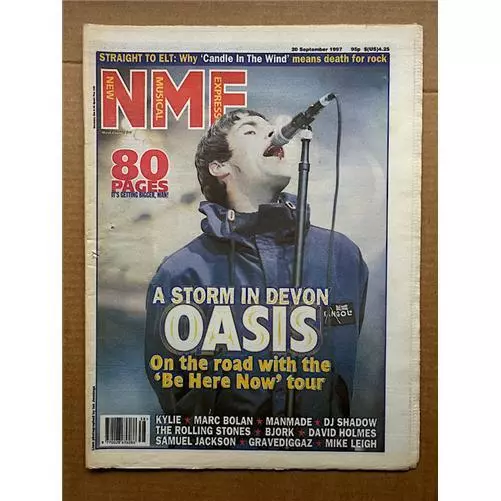 OASIS NME MAGAZINE SEPTEMBER 20 1997 - LIAM COVER (BE HERE NOW TOUR) - small cov