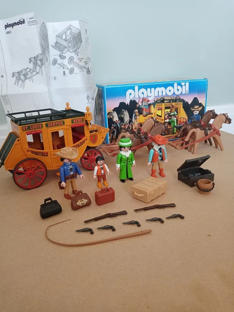 PLAYMOBIL (B727) WESTERN - Diligence Express avec Attelage 3803 (petite casse