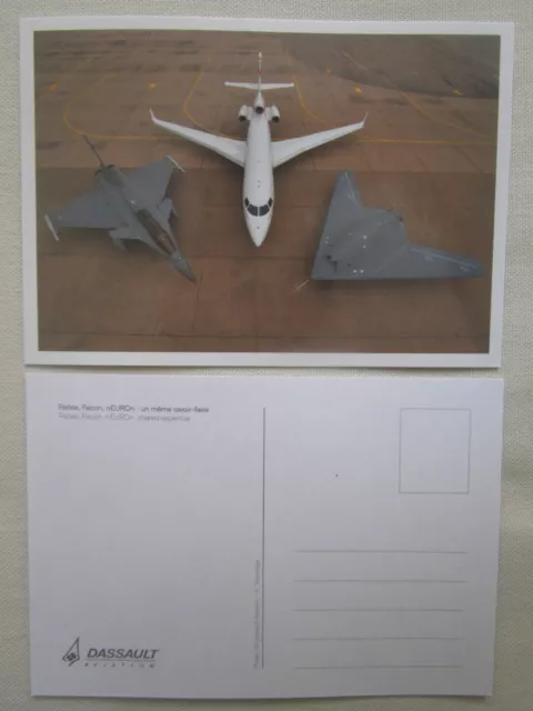 CARTE POSTALE DASSAULT AVIATION PHOTO TOKUNAGA RAFALE nEUROn FALCON