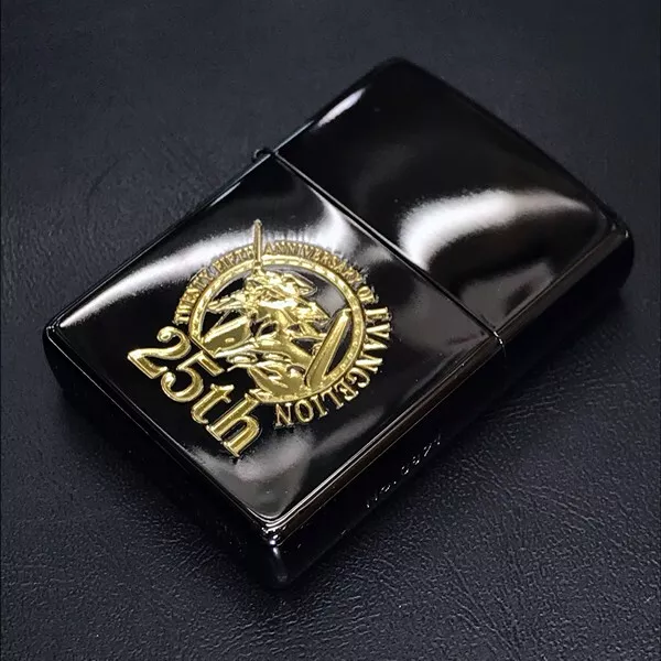 Zippo Oil Lighter Evangelion 25th Anniversary Black Gold Limited Serial Number