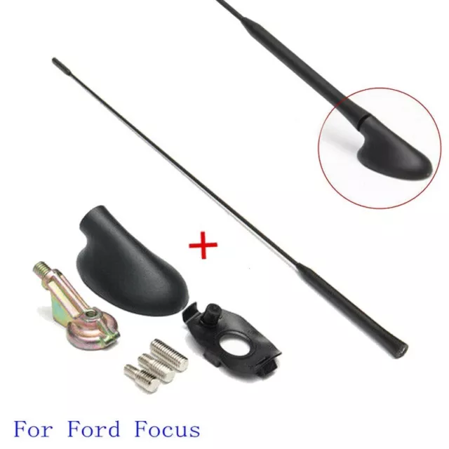 Antenna Per Ford Focus 2000-2007 Albero Nero Con Kit Base Auto Aerial Car Roof