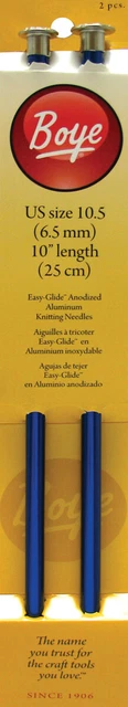 Boye Single Point Aluminum Knitting Needles 10"-Size 10/6mm 6327010