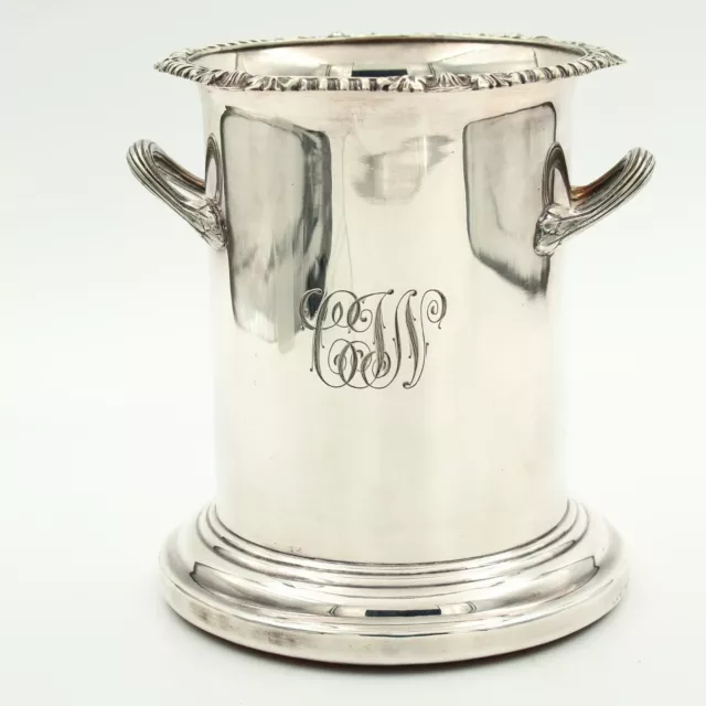 Elkington Silver Plate Bottle Holder Siphon Stand with Monogram, England 1906