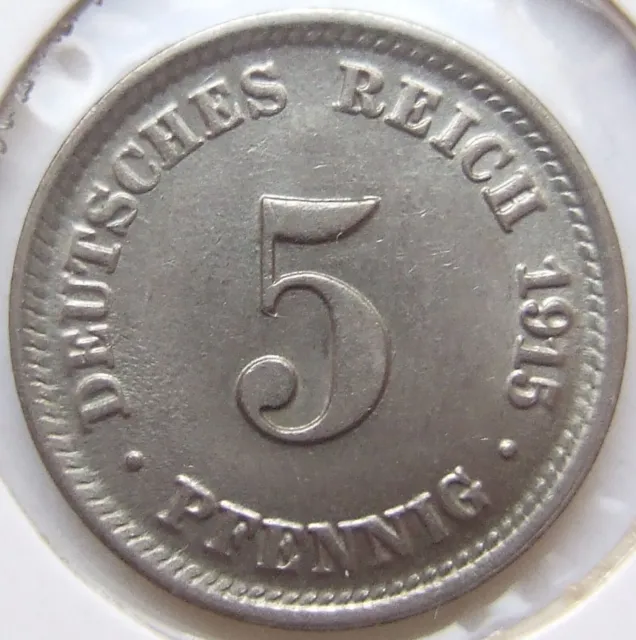 Moneta Reich Tedesco Impero Tedesco 5 Pfennig 1915 D IN Uncirculated