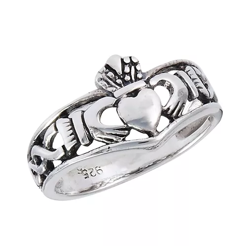 Sterling Silver .925 Claddagh Love Loyalty Infinity Weave Ring Sizes 3-10