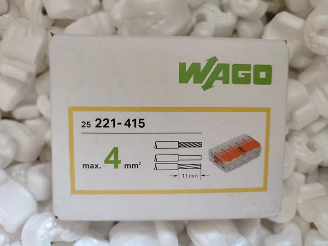 WAGO Borne de Connexion Boîtes Série 221-415 Jusqu'À 4mm ² (25 Pièce)