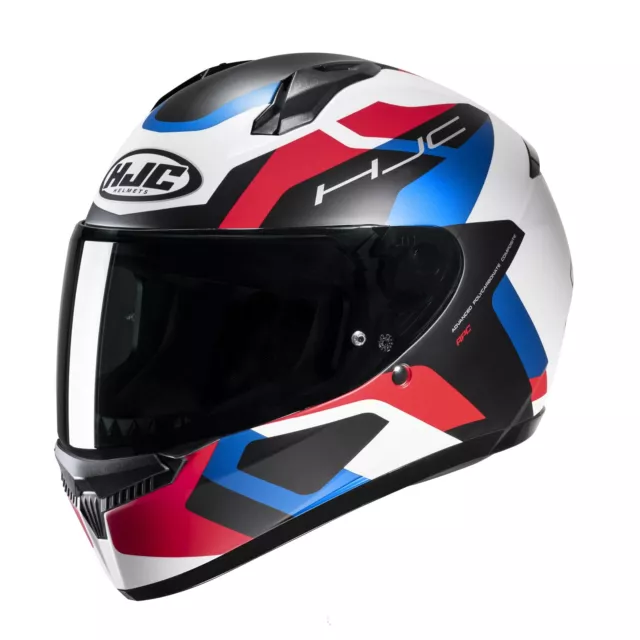 Moto HJC C10 Tins Casque Intégral ( Noir Mat / Blanc/Bleu/Rouge ) Taille: L (59)