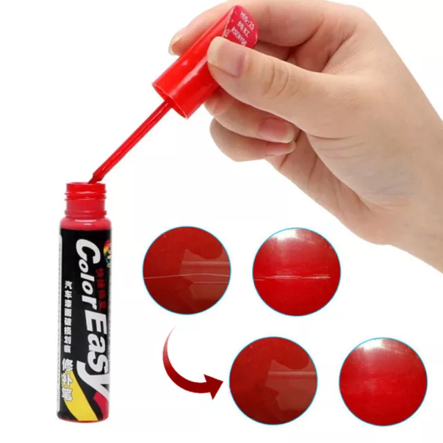12ml Red Car Paint Repair Pen Scratch Remover Touch Up Clear Coat Applicator