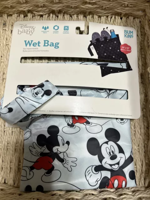 Disney Baby Bumkins Mickey Mouse Wet Bag 12 X 14 Waterproof Reusable Washable