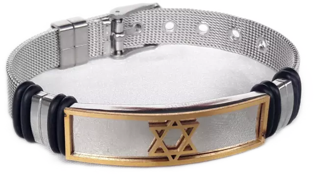 New bracelet Jewish Star of David/Magen David Judaica israel Stainless silver 3