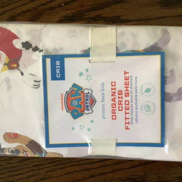 Pottery Barn Kids Paw Patrol Fitted Crib Organic Sheet  New