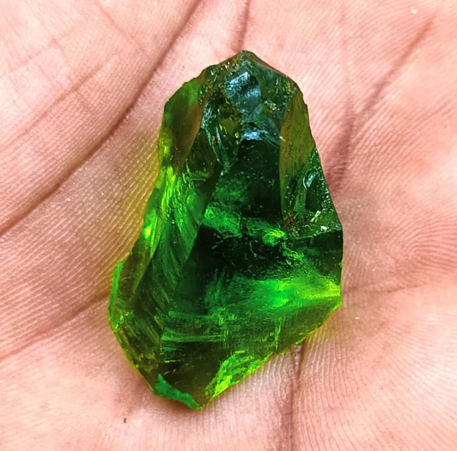 47.90 Ct Excellent Natural Green Peridot Uncut Rough Certified Gemstone NSE