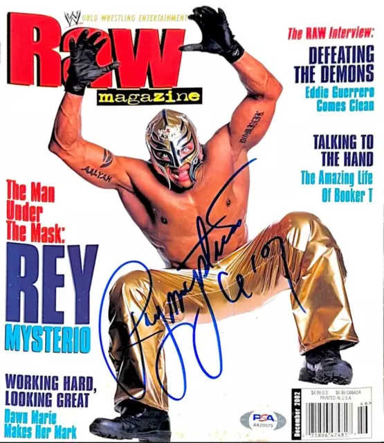 Wwe Rey Mysterio Jr Main Signé Dédicacé Revue Décembre 2002 Avec PSA COA