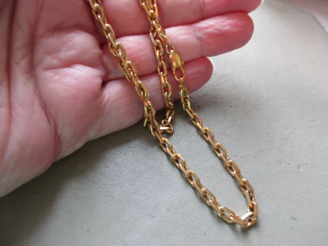 Large Gold Tone 24In Long Chunky Belcher Chain Lobster Clasp Necklace Pendant Uk