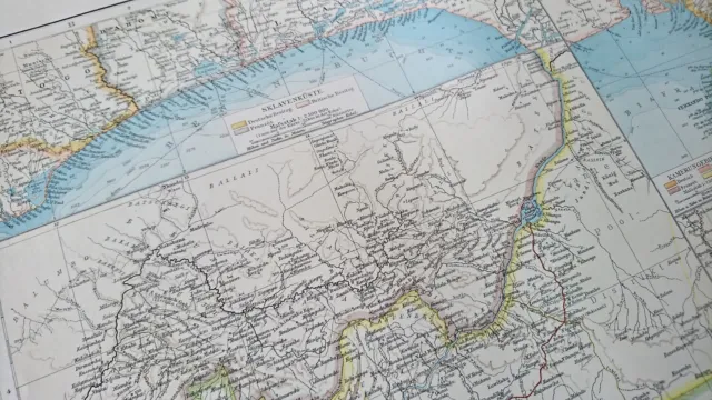 antik Landkarte Westafrika  Kolonien 1899 Kamerun Kongo Sklavenküste 3