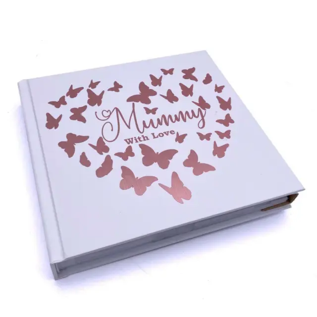 Album fotografico Mummy With Love regalo Keepsake farfalla design oro rosa FLPV-37