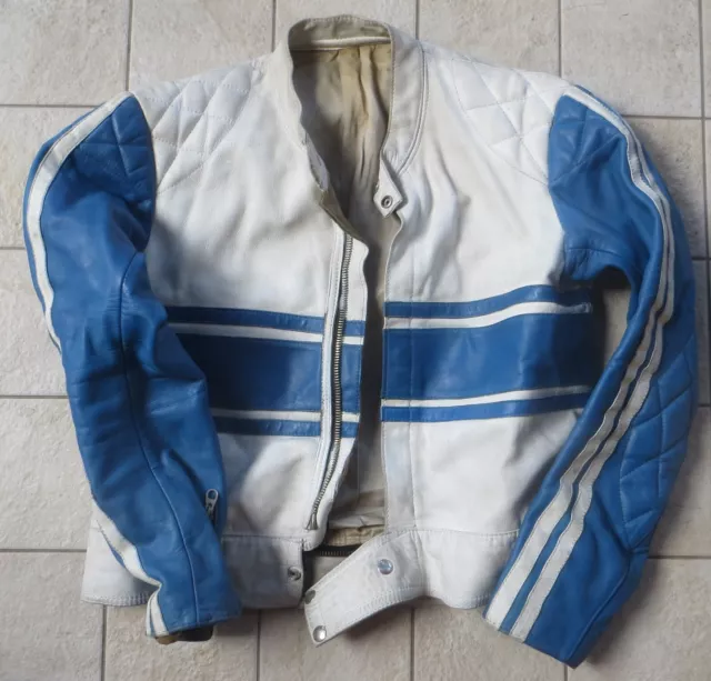 1970/1980 Tuta In Pelle Per Motociclista Moto Motori Abiti Sportivi Vintage