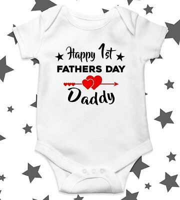 Happy First Father's Day Babygrow -  Daddy Dad Baby Suit Vest Grow Bodysuit Gift