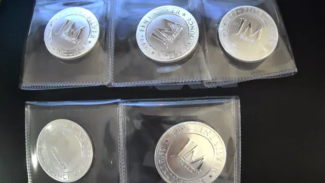 Silver Coins 1 Oz Lot Of 5 Jm Bullion Eagles .999