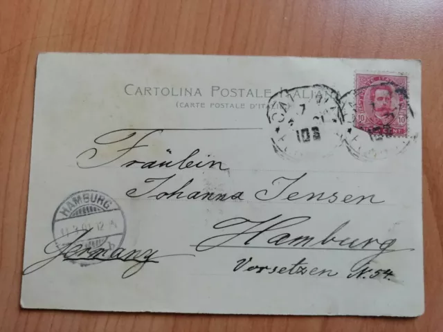 ITALIA 1901 CARTOLINA SICILIA CATANIA PANORAMA DALL'ETNA Italy postcard 2