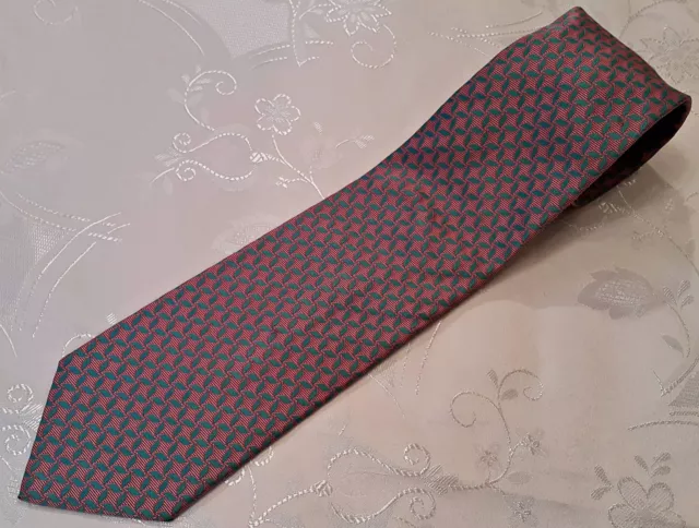 Corbata De Cuello Para Hombre Auténtica Burberry London Con Logotipo Rosa Seda Azul De Colección