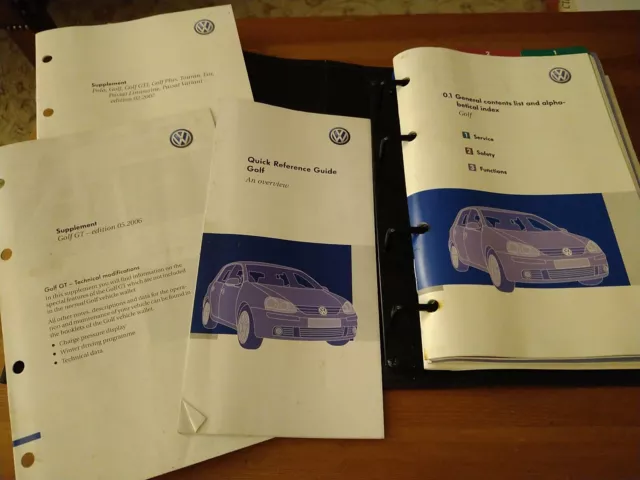 VW GOLF VOLKSWAGEN confezione libro completa PROPRIETARI MANUALE MANUALE PORTAFOGLIO 2006 stampa