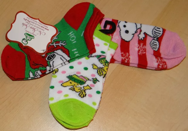 Girls Set of 3 Christmas No-Show Socks