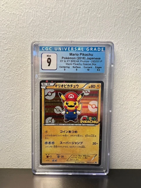 Pokemon Mario Pikachu - Holo - Japanese - 293/XY-P - CGC 9 MINT