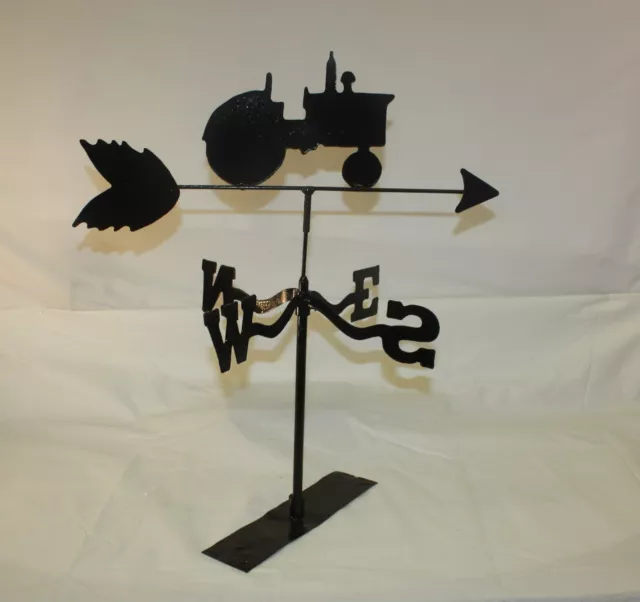 Vintage Black Handmade Sheet Metal Tractor Weathervane