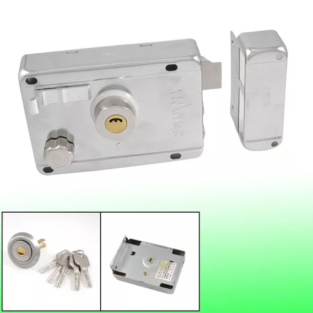 Room Door Locking Deadbolt Safety Rim Lock + 5 Keys