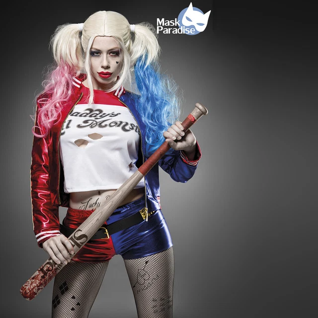 Costume Carnevale Donna Harley Quinn Suicide Squad travestimento cosplay Sexy