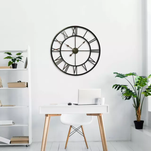 Huge Iron Roman Wall Mounted Clock Home Office Decors Minimalist Design Gifts 2