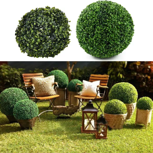 2 Large 28cm Artificial Topiary Ball Boxwood Pot Plant Garden Wedding Party Ball