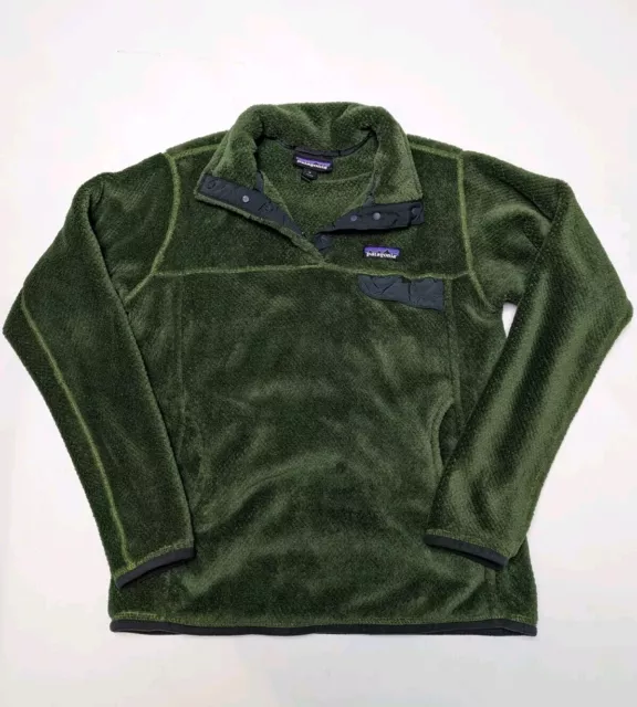 PATAGONIA SNAP-T FLEECE Pullover Sweater Green Emerald Fuzzy Women’s ...