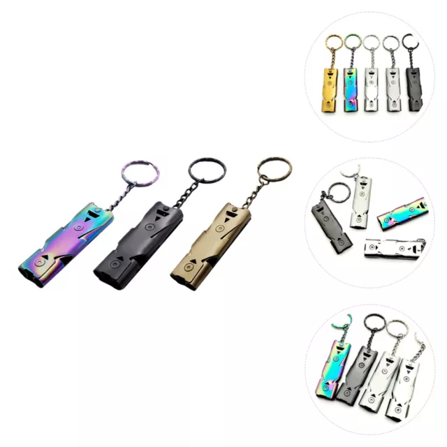 Outdoor Survival Whistle Keychain Set Emergency Safety Key Ring Camping Hiking