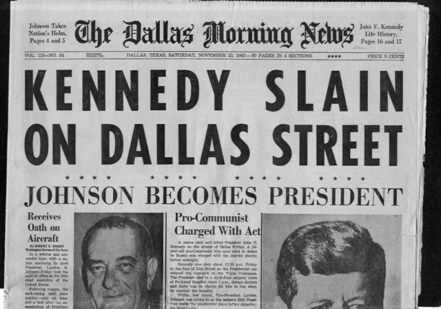 President Kennedy Slain Assassinated Oswald Charged In Murder Dallas Newspaper