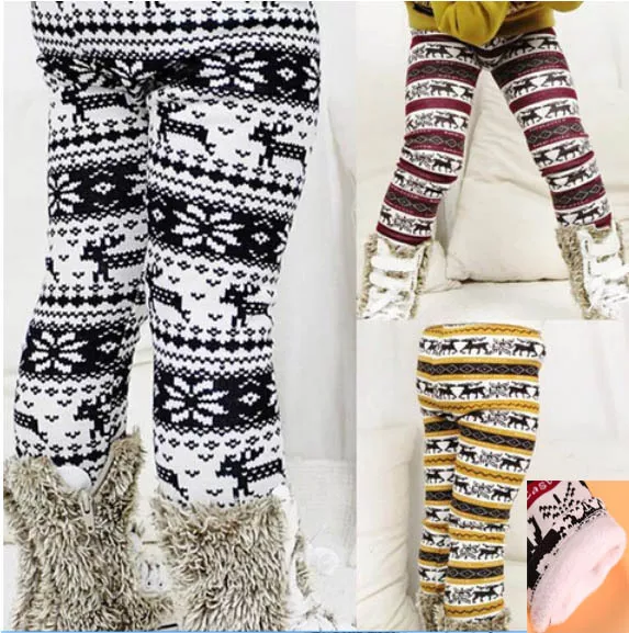 Hot Sale Kids Baby Girls Winter Warm Thick Leggings Fleece Lined Pants