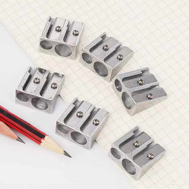 Nuevos Afiladores de Lápiz de Metal Fiables Doble Agujero Dibujo Escritura Afilador ZR