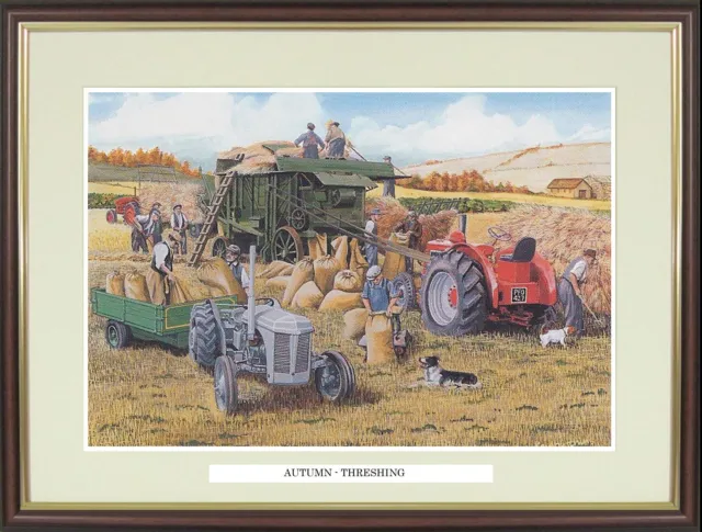 Tractor print "Autumn - Threshing" by Ray Hutchins/NGN109