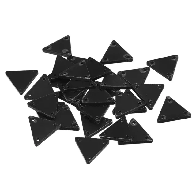 30Pcs Irregular Acrylic Sew on Mirror Pieces Rhinestones Beads, Black 16x16mm