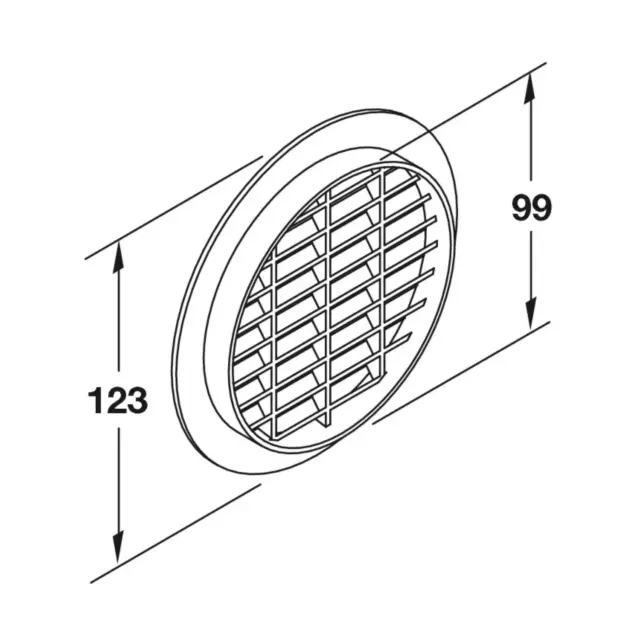 Häfele Rejilla de Ventilación Salida Aire H3624 Redonda Ø 123MM Blancas Con 3